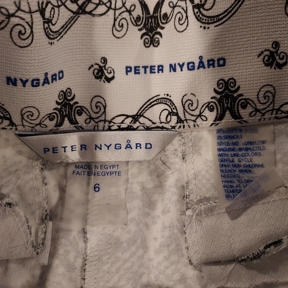 PETER NYGARD snakeskin print Ankle Pants Size 6 Black & Wh… - Picture 4 of 13